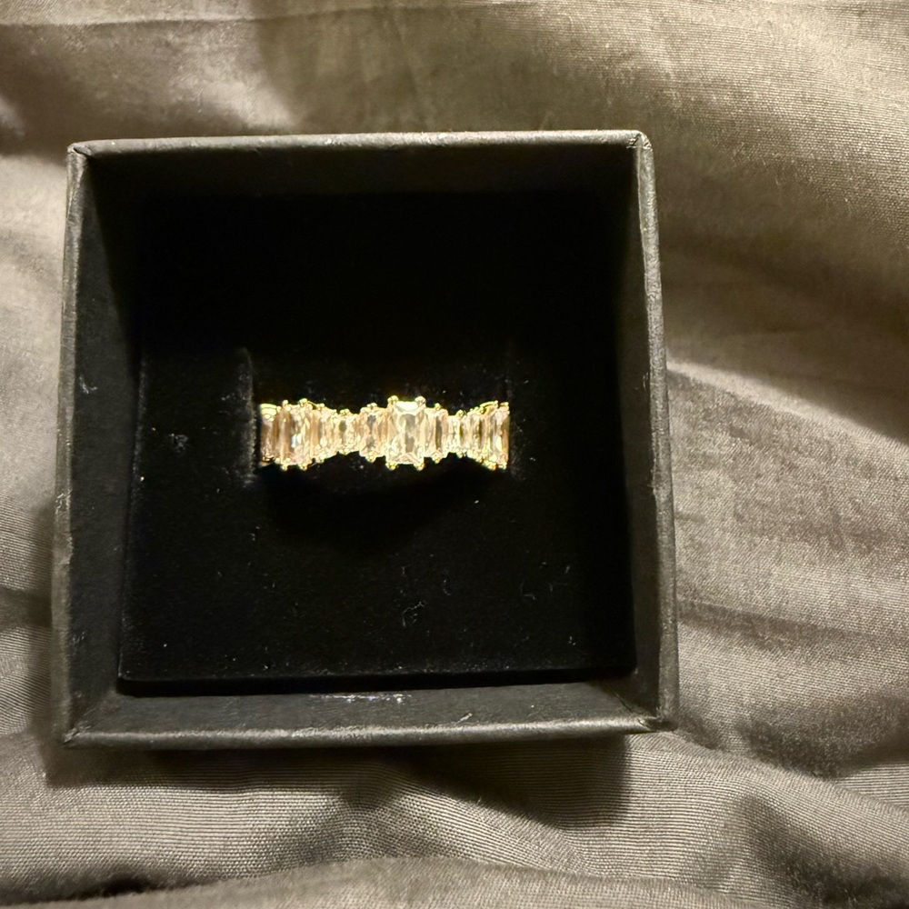 Bomb Party Ring Size 9 Let’s Last Forever Diamond CZ on Gold plating NEW